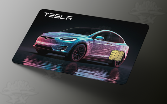 Tesla Model X Credit Card Skin, Debit Card Covering (Small Chip)