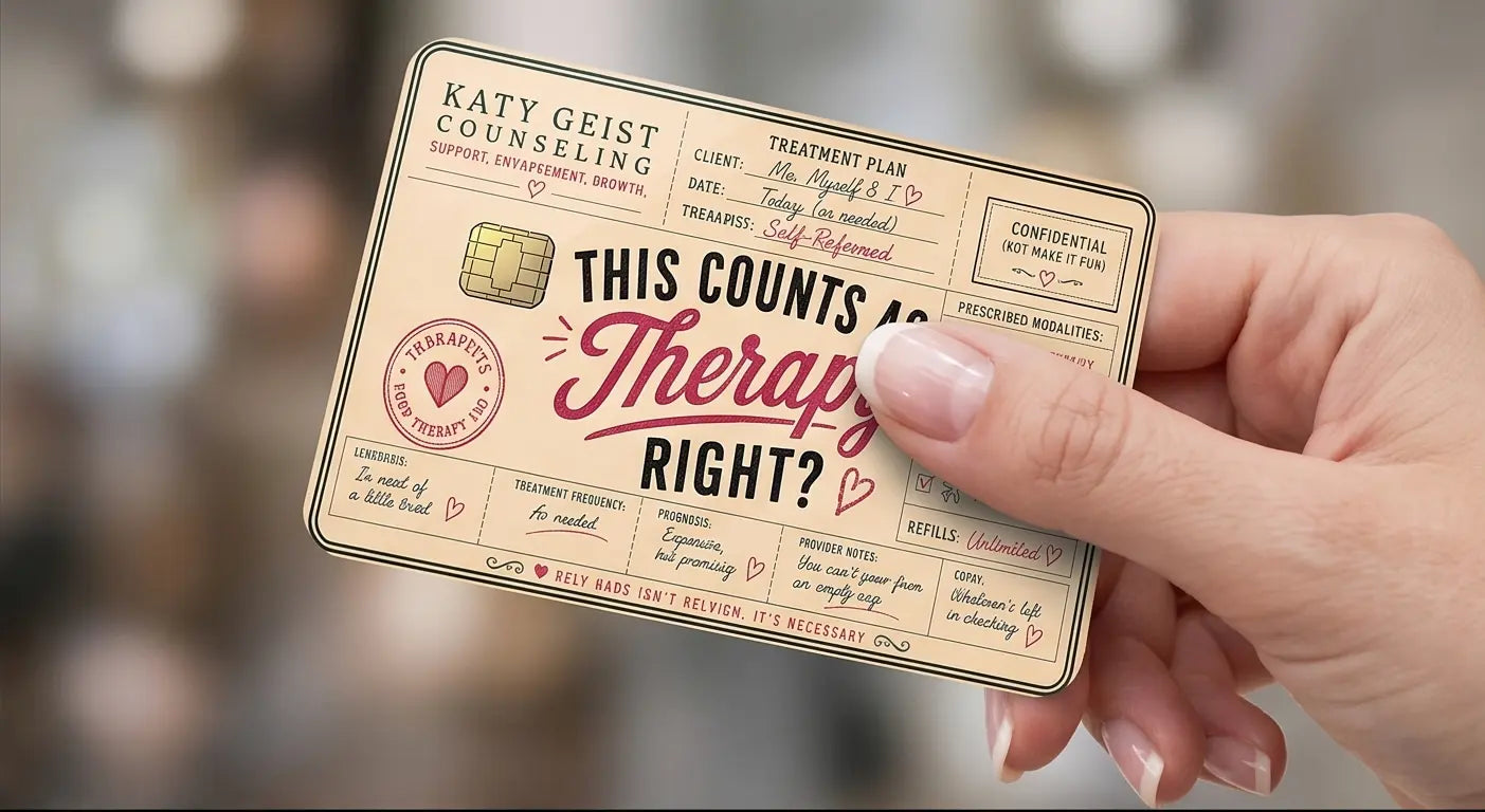 "This Counts as Therapy, Right?" Funny Credit Card Skin & Debit Card Sticker