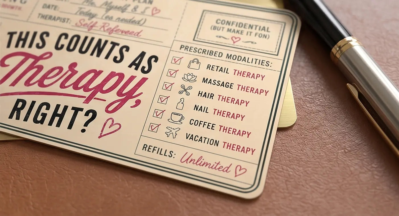 "This Counts as Therapy, Right?" Funny Credit Card Skin & Debit Card Sticker