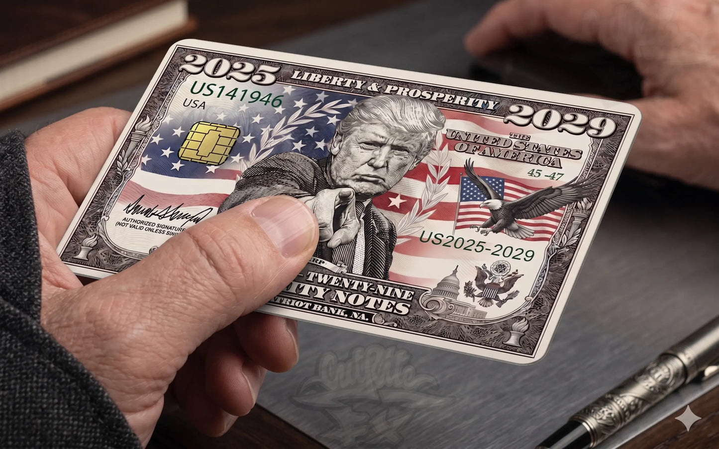 Trump 2025-2029 Credit Card Bill Skin, Debit Card Covering (Small Chip)