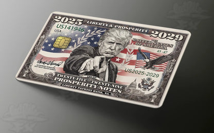 Trump 2025-2029 Credit Card Bill Skin, Debit Card Covering (Small Chip)
