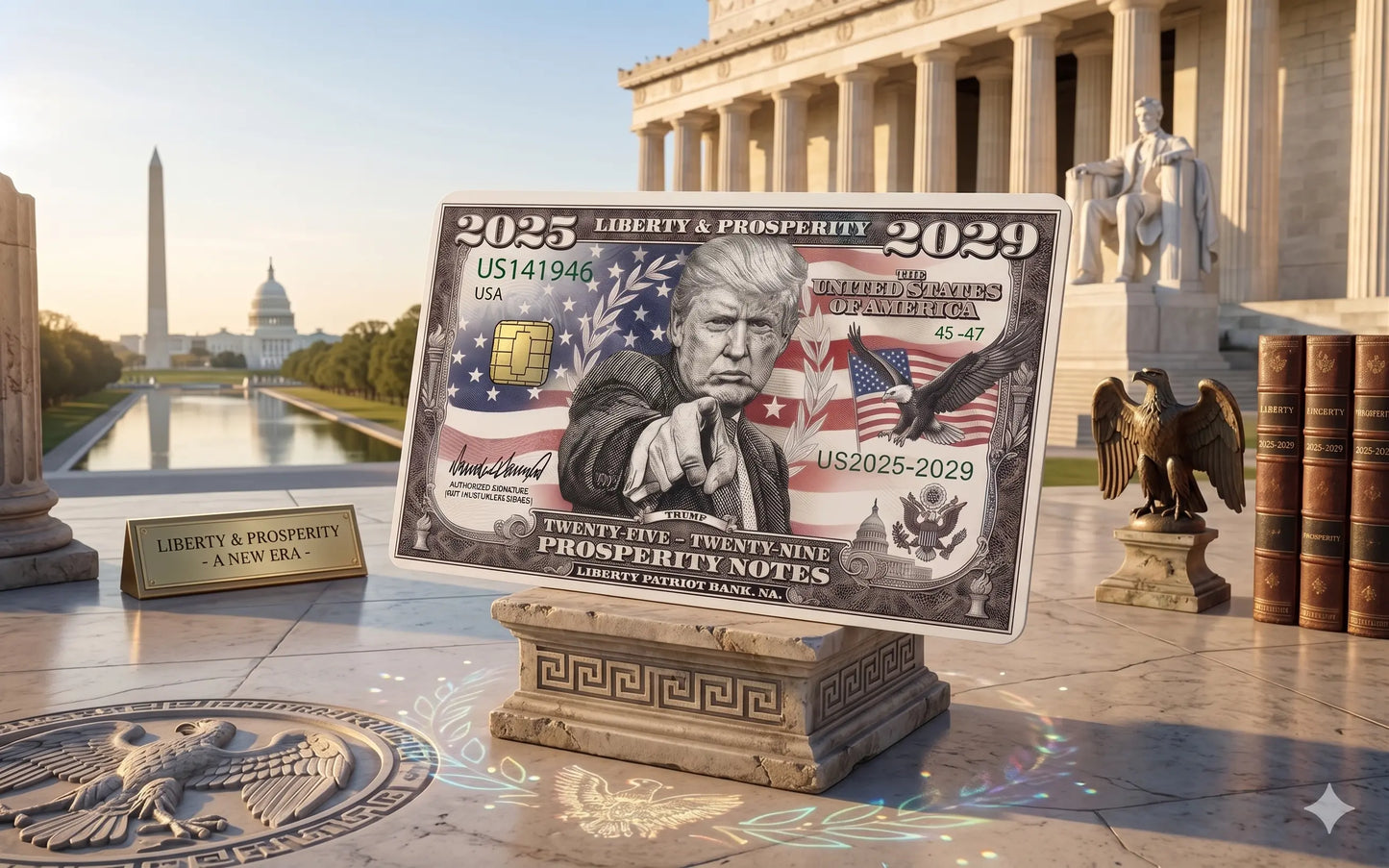 Trump 2025-2029 Credit Card Bill Skin, Debit Card Covering (Small Chip)