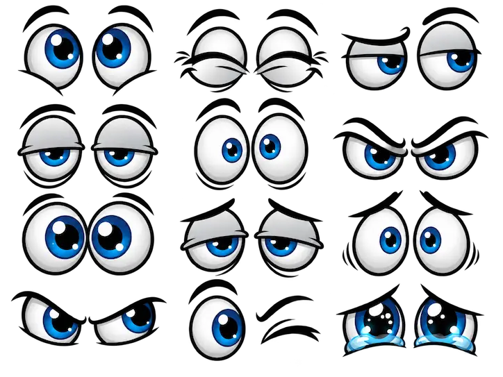 Funny Cartoon Eyes Decals – 6.5 Inch