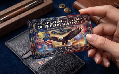 Freedom & Unity USA 250th Anniversary Credit Card Skin | Patriotic Fireworks Card Wrap