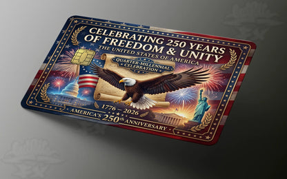 Freedom & Unity USA 250th Anniversary Credit Card Skin | Patriotic Fireworks Card Wrap