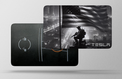 Tesla American Flag Keycard Soldier Decal