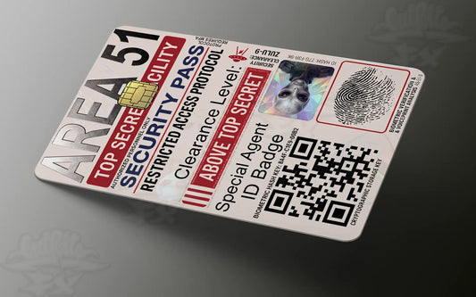 Area 51 "Above Top Secret" Access Card – Custom Credit Card Skin
