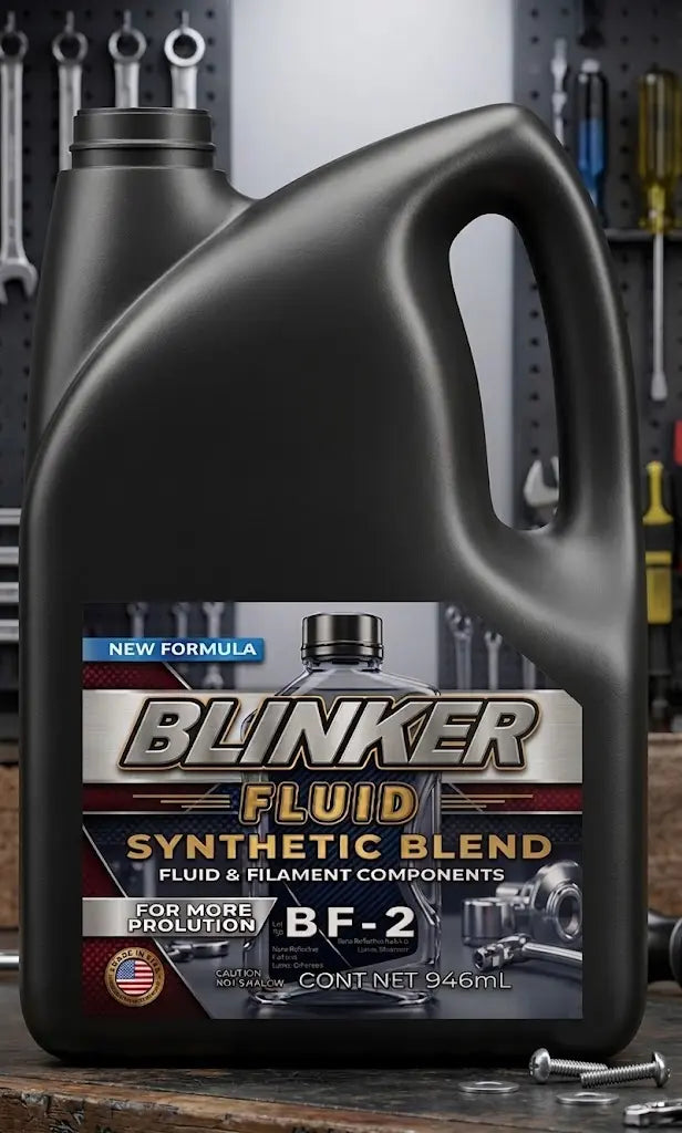 Funny Blinker Fluid Decal - 4" Mechanic Gag Sticker