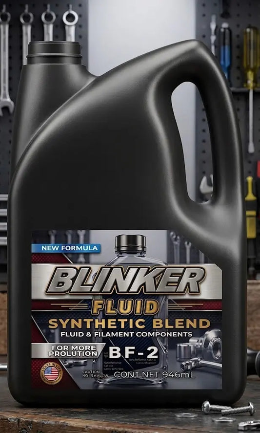 Funny Blinker Fluid Decal - 4" Mechanic Gag Sticker