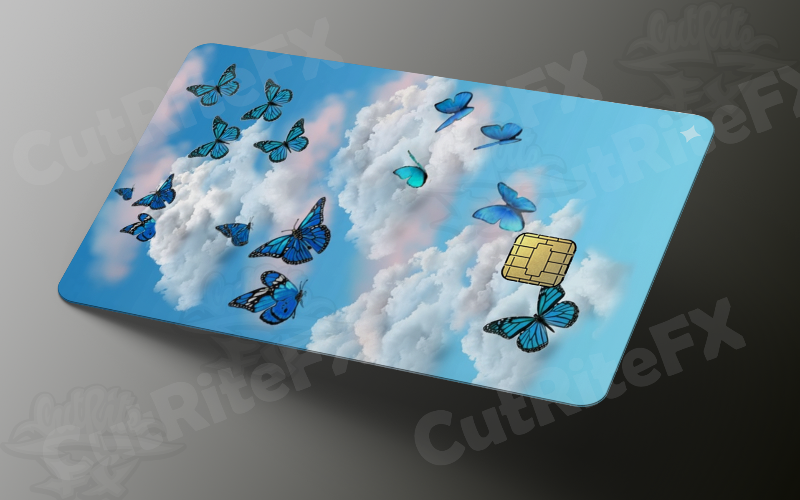 Shimmering Sky Butterfly Credit Card Skin