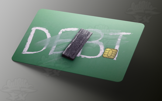 Debt Pay Off Credit Card Skin, Debit Card Covering (small chip)