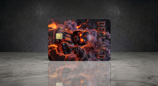 Fiery Skull "DECLINED" Credit Card Skin Sticker