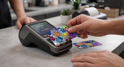 Colorful Dog Prints Credit Card Skin | Glossy or Holographic Finish