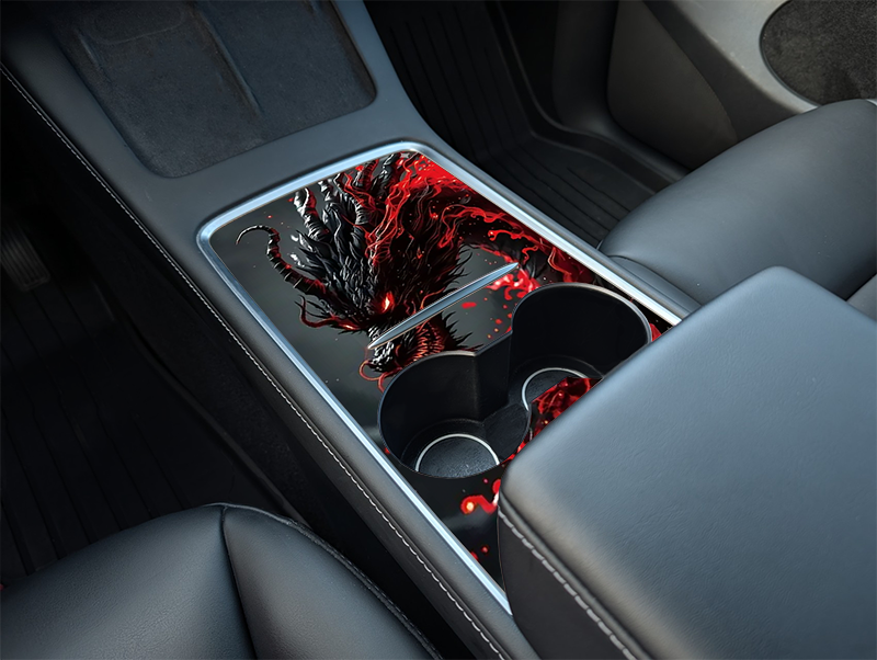 Tesla Model Y Center Console Dragon Wrap Kit (2021–2025) | Precision Fit DIY