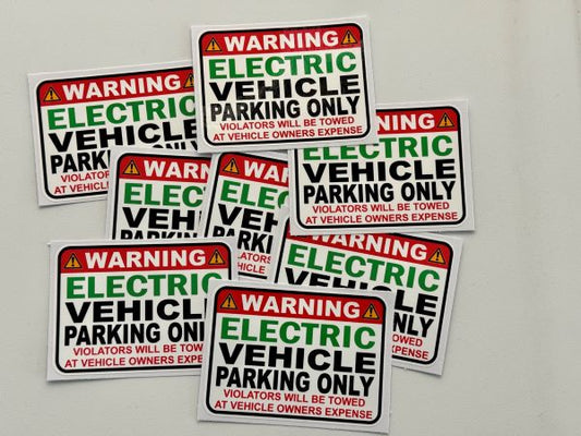 Warning Electric Vehicle Parking Only Charging Station Vinyl Sticker Decal