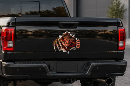 12" Freddy Krueger 3D Torn Metal Truck Decal