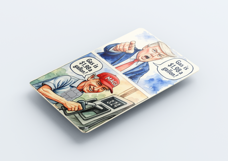 Funny Political Gas Price Credit Card Skin