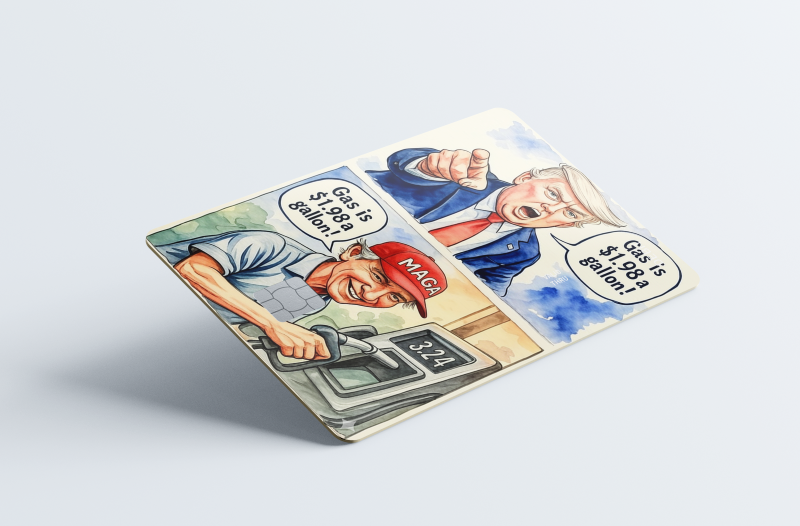 Funny Political Gas Price Credit Card Skin