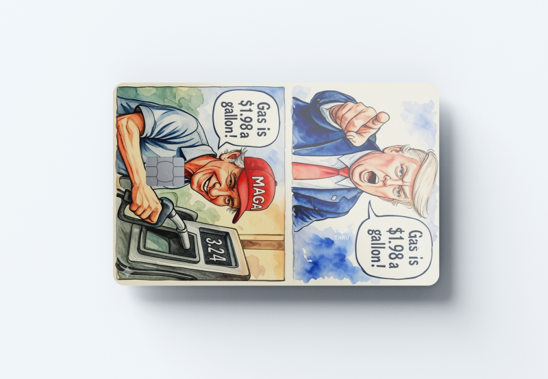 Funny Political Gas Price Credit Card Skin
