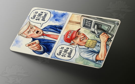 Funny Political Gas Price Credit Card Skin