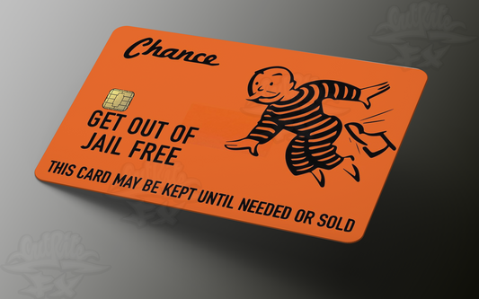 Get Out Of Jail FREE Credit Card Skin, Debit Card Covering