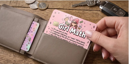 Funny "Girl Math" Credit Card Skin | Glossy or Holographic Vinyl Cover
