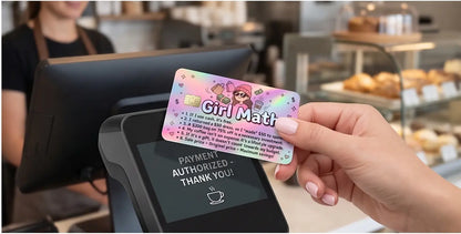 Funny "Girl Math" Credit Card Skin | Glossy or Holographic Vinyl Cover