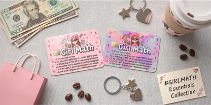 Funny "Girl Math" Credit Card Skin | Glossy or Holographic Vinyl Cover
