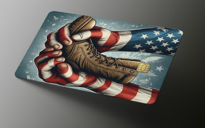 Solder Boot Patriotic Credit Card Skin, Debit Card Covering