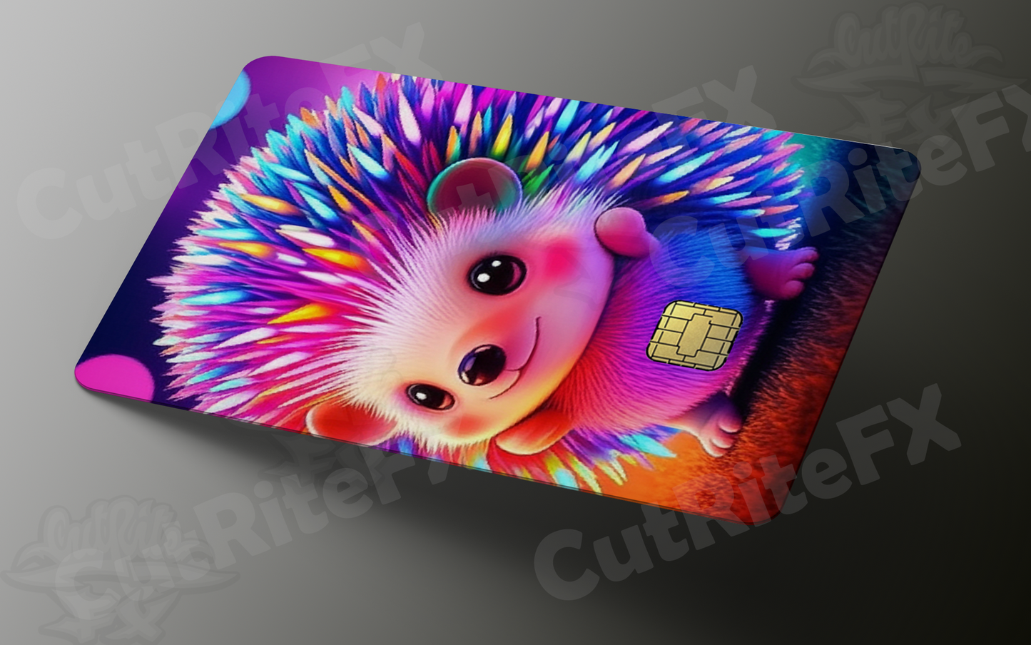 Colorful Critter Hedgehog Credit Card Skin