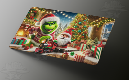 Holiday Grinch and Gnome Credit Card Skin, Debit Card Covering (Small Chip)