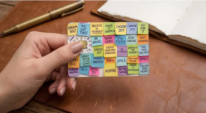 Inspirational Sticky Notes Credit Card Skin – Motivational Vinyl Cover