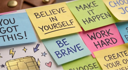Inspirational Sticky Notes Credit Card Skin – Motivational Vinyl Cover
