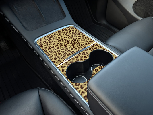 Tesla Model Y Center Console Jaguar Wrap Kit (2021–2025) | Precision Fit DIY