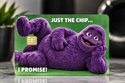 Funny Purple Monster "Just The Chip" Card Skin