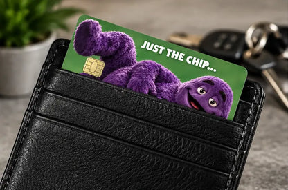 Funny Purple Monster "Just The Chip" Card Skin