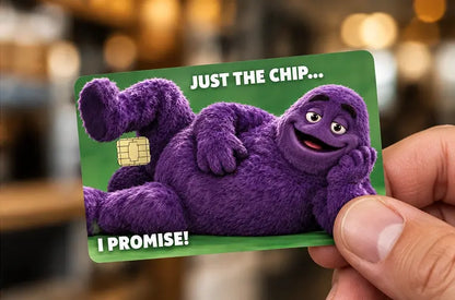 Funny Purple Monster "Just The Chip" Card Skin