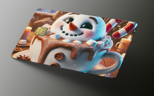 Snowman COCO Credit Card Skin, Debit Card Covering (small chip)