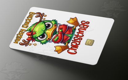 Merry Ducking Christmas Holiday Credit Card Skin, Debit Card Covering