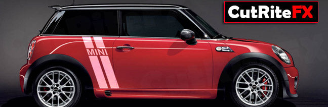 Mini Cooper Angled Stripes Custom Vinyl Graphics – CutRiteFX - Custom ...