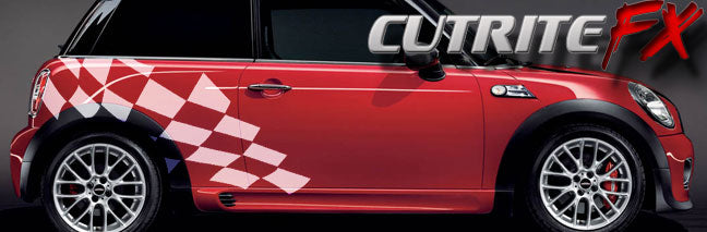 Mini Cooper Checkered Custom Vinyl Graphics – CutRiteFX - Custom Vinyl ...