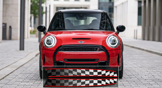 Mini Cooper Checker Bonnet Stripes - Classic Racing Decals