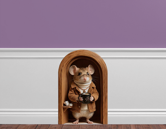 Professor Whiskers: 3D Mouse Hole Wall Decal