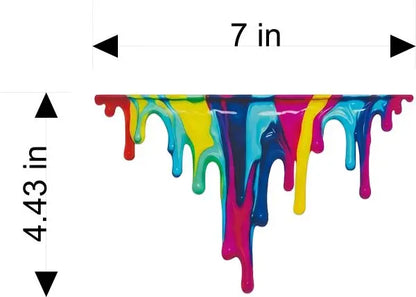 Vibrant Paint Drip Vinyl Decal - 7" Multi-Color "Melting" Car & Laptop Sticker