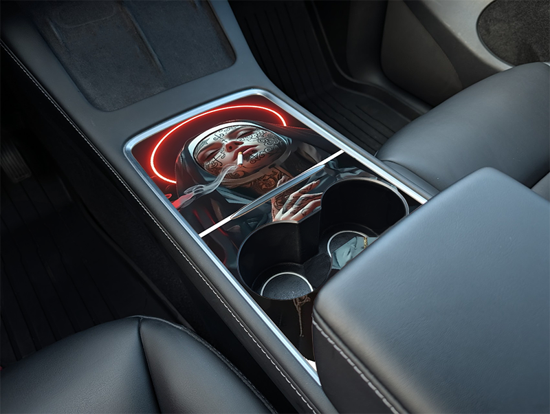 Tesla Model Y Center Console Dark Devotion Wrap Kit (2021–2025) | Precision Fit DIY