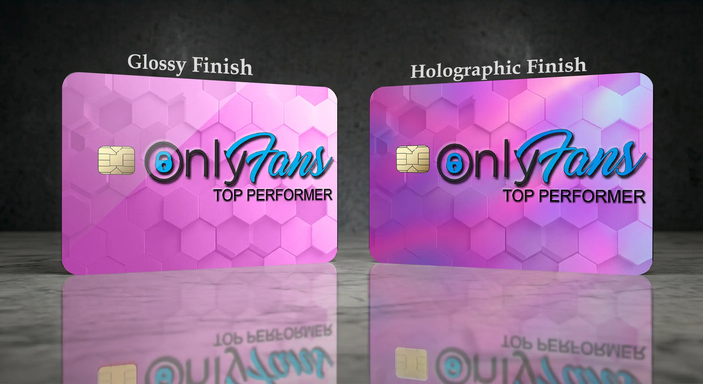 Only Fans TOP PERFORMER Credit Card Skin, Debit Card Covering