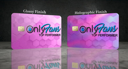 Only Fans TOP PERFORMER Credit Card Skin, Debit Card Covering
