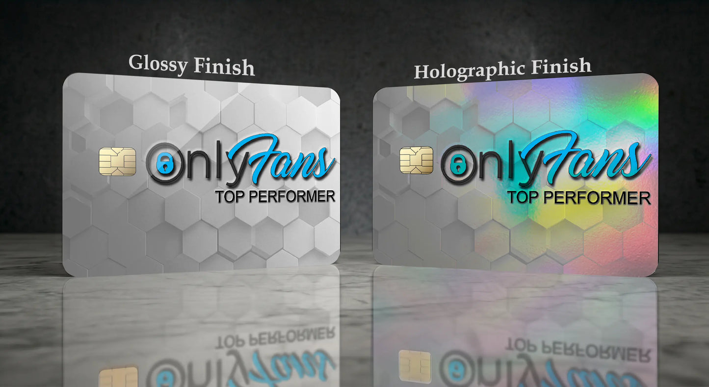Only Fans TOP PERFORMER Credit Card Skin, Debit Card Covering
