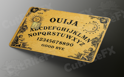 Ouija board with classic design on a gray background