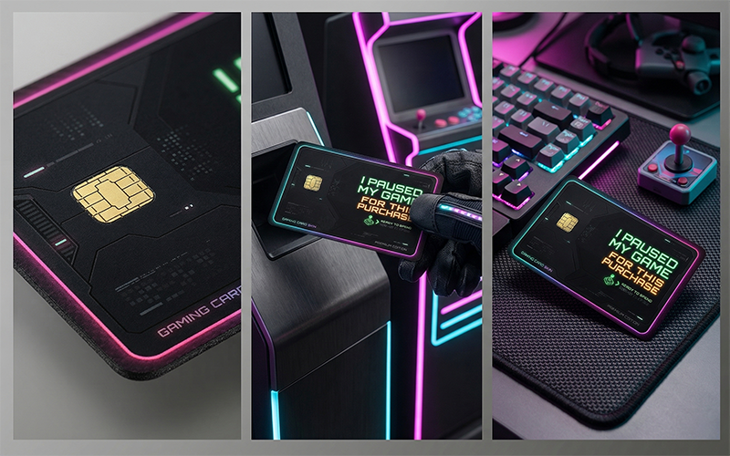 I Paused My Game For This - Premium Gaming Credit Card Skin | Cyberpunk Neon Vinyl Debit Card Cover